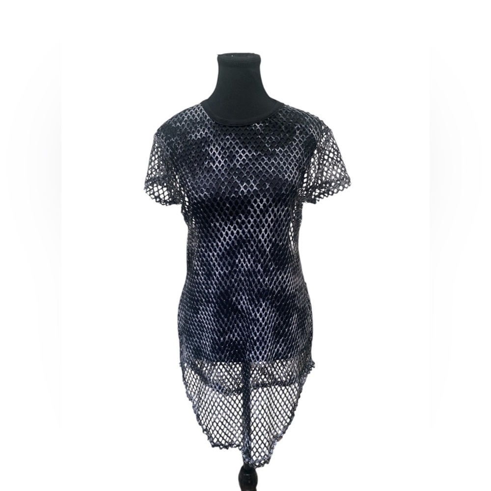 Love by Chesley Black Mesh Swim Coverup GUC XL